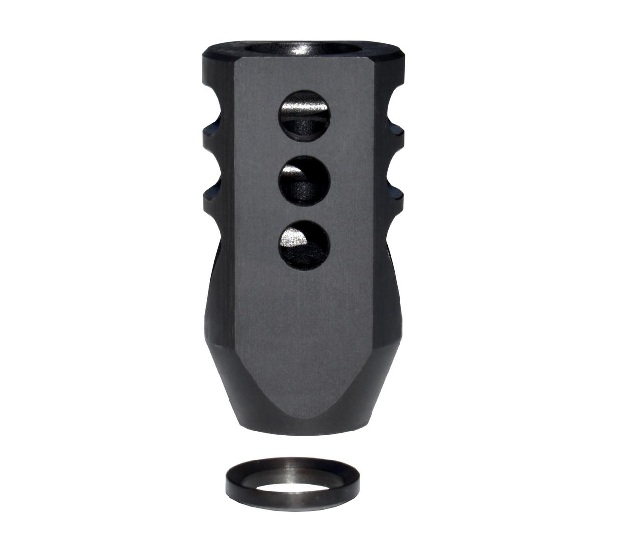 thumbnail image 2 of TACFUN .458 SOCOM Compact Shark Style Muzzle Brake - 5/8x32 Thread Pitch, Steel 2 of 5