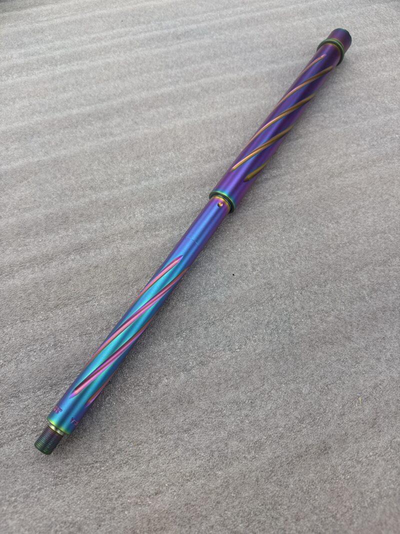  - 18″ spiral Fluted Rainbow PVD Oilslick .223 Wylde 1:8 SS Ar15 Barrel - Mid State Firearms , Mid State Firearms