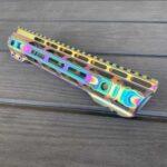 12' Hybrid MLok Ar15 Rail - Chameleon Rainbow Oilslick
