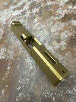 Bronze Glock g19 compatible gen3 slide, rmr, blem, stripped, zigzag serrations, bronze
