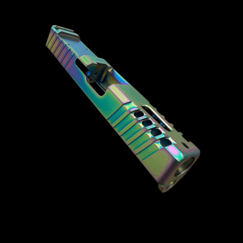 g19 rmr slide - Rainbow PVD RMR Cut Slide for Glock 19 Gen 3 – Window Ported, Oilslick Finish, Glock Compatible - Mid State Firearms , Mid State Firearms
