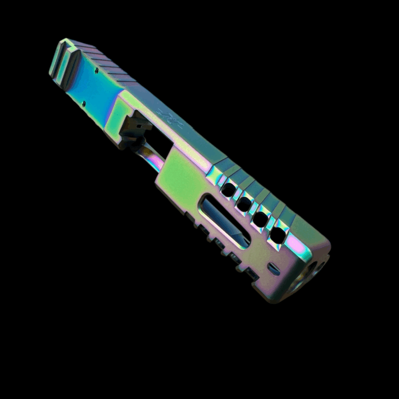 gen3 rainbow slide - Rainbow PVD RMR Cut Slide for Glock 19 Gen 3 – Window Ported, Oilslick Finish, Glock Compatible - Mid State Firearms , Mid State Firearms