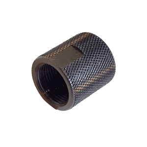 1/2-28 Thread Protector - Knurled With Wrench Flats, Black -Phalanx Tactical Precision