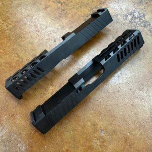 Black DLC RMR Cut Slide for Glock 19 Gen 3 – Slant Window Ports, Optics Ready - blem