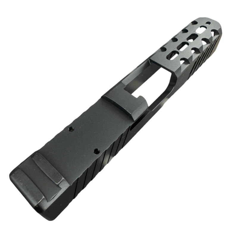  - MSF Gen 5 Glock 19 Compatible G19 Slide with RMR Optic Cut – Slant Window Ports and Serrations – Black - Mid State Firearms , Mid State Firearms