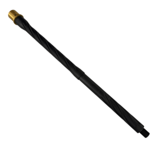 16' Spiral Fluted 5.56 NATO AR15 Barrel – Mid Length Gas, 1:8 Twist, Black Nitride, Gold TiN Extension