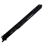 Close-up of a black modular rifle handguard with perforated sides and rail sections appearing diagonally across the image - 10.5″ .300 Blackout AR-15 Upper – Suppressor-Ready | 15″ M-LOK Handguard & Mock Suppressor - Mid State Firearms , Mid State Firearms