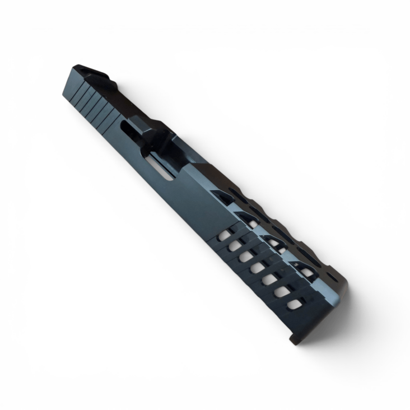 Glock 17 Gen 3 RMR Cut Serrated Slide – Slant Ports - Black DLC elite v3