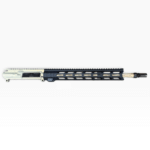 Side view of an AR-15 style upper receiver with a long free-float handguard and exposed barrel - MSF Black/Fde MixMatch 16″ .223 Wylde Complete AR-15 Upper – 416R SS, FDE PVD, RG2-S M-LOK - Mid State Firearms , Mid State Firearms