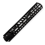 Long black rifle handguard with evenly spaced rectangular cutouts and top Picatinny rail for mounting accessories - 12″ Large ID M-LOK Ar15 Handguard – 1.75″ Inner Diameter, Black Anodized - Mid State Firearms , Mid State Firearms
