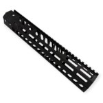 Black rail segment with multiple rectangular slots for mounting accessories on a firearm (Picatinny/M-LOK style). - 12″ Large ID M-LOK Ar15 Handguard – 1.75″ Inner Diameter, Black Anodized - Mid State Firearms , Mid State Firearms